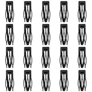 20 Pcs Snap Hair Clips for Women Snap Hair Barrettes Double Grip Hair Clips 3 Prong Clips for Hair Barrettes for Women Girls (Black)