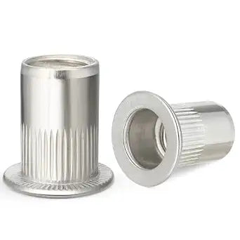 VGBUY 80Pcs 10-32UNC Rivet Nut 304 Stainless Steel Rivnut Threaded Insert Nut, Knurled Body (VG30516)
