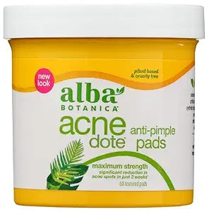 Alba Botanica AcneDote Anti-Pimple Pads, 60 Count (Packaging May Vary)