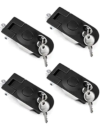 QWORK Adjustable Lever Compression Latch 13/16" Keyed Alike 4 Pack  Flush Mount Lock for Cabinet, Tool Box & Enclosure