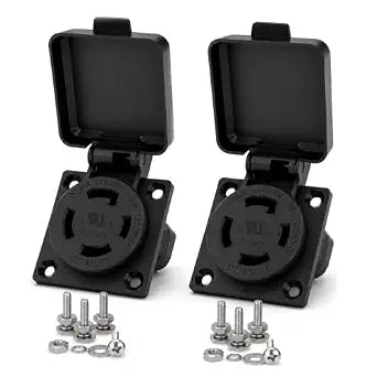 Baomain NEMA L14-30R 30A 125/250V Locking Receptacle Square Cover UL 2-Pack