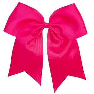 Hot Jumbo Pink Hair Bows 8 Inch Big for Girls and Women - Cheerleading, Softball Team, Halloween Costumes, Christmas, Festivals, Birthdays