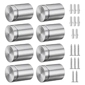 8 Pcs Stainless Steel Standoff Screws, 1" x 1"(25 x 25 mm), Silver