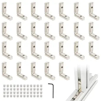 26Pcs 3030 Inside Joint Corner Brackets Set with Screws Silver