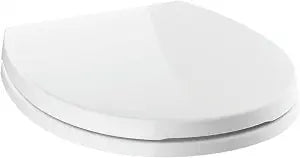 Delta Faucet Morgan Round Front Slow-Close White Toilet Seat with Non-Slip Seat Bumpers, White 801903-WH