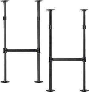Mdjwjj Industrial Pipe Counter Bar Height Table Leg,Metal Table Legs,Iron Base Legs Coffee Tables, Desks, Nightstand,2Pcs, 38" H  14" W(Black)