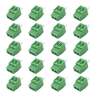 20Pcs 2-Pin 2.54mm PCB Mount Screw Terminal Block