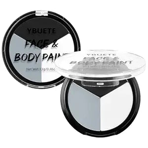 YBUETE Gray Black White Oil-Based Body Paint Palette for Halloween Cosplay