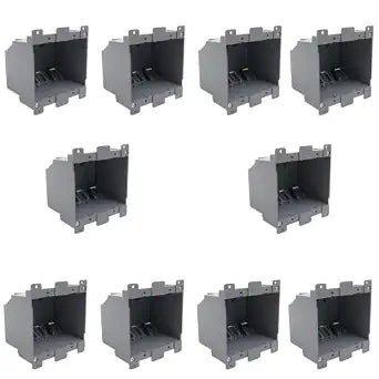 2-Gang Old Work PVC Outlet Box, 26 cu.in, ETL Listed, 10-Pack