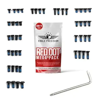 Red Dot Mega Pack | 48 Pcs of M3, M4#6-32 Screws: 6mm, 8mm, 10mm 12mm for Precision Tools, Plates, and Red Dot Mounts | Includes Oval & Dome Head Torx Heads.