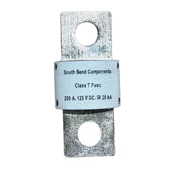 South Bend Components 250A Class T Fast Blow Fuse | 250A | 125 Volts | High Current Protection for Marine, RV, Off-Grid Systems, and Battery Banks | Durable Through-Hole Mount Design