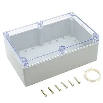 LeMotech ABS Plastic Junction Box Dustproof Waterproof IP65 Electrical Enclosure Box Universal Project Enclosure Grey with PC Transparent Clear Cover 9 x 5.9 x 3.4 inch(230 x 150 x 87 mm)
