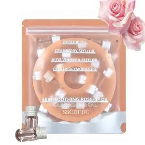 Cleansing Oil Mini Travel-Friendly, Natural Makeup Remover Portable 20pcs Gentle Moisturizing Cleansing Oil for All Skin Types, Travel with (Rose)