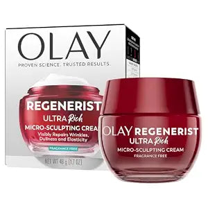 Olay Regenerist Ultra Rich Face Moisturizer, Fragrance-Free,1.7 Oz, Ultra-Rich Anti-Aging Face Cream with Vitamin B3 + Peptides, 24HR Hydration, Visibly Firming, Non-Greasy Moisturizer for Face & Neck