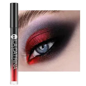 Liquid Red Metallic Eyeshadow - Pigmented True Red Sparkle Goth Eyeshadow for Blue Eyes, Long Lasting Waterproof Burgundy Shimmer Eye Shadow Eyeliner Makeup for Daily & Party, No Fading & Vegan #07