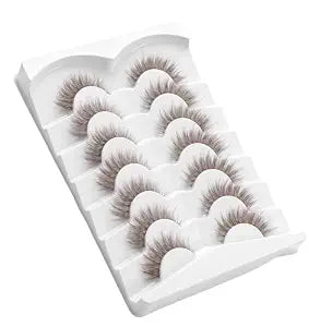7 Pairs Lash Strips, Strip Lashes Dark Browns Mink Lash
