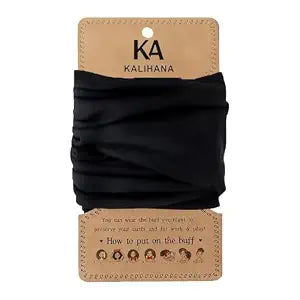 Pineapple Hair Wrap for Curly Hair - Sleep & Travel Scarf, Anti-Frizz Stretch Bonnet, Stay-Put for Thick Hair (Black)