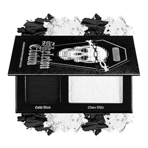 Goth Eyeshadow Palette, Black White Duo Matte Smokey Eye Shadow Powder