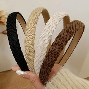 AIBFRID Headbands for Women Thin Knitted Hairbands Fashion Non Slip Headband for Women's Hair Cute Solid Colors Hair Accessories 4 PCS
