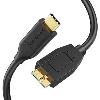 USB C 3.1 Type C to Micro B Hard Drive Cable for iPhone/Laptop/Camera
