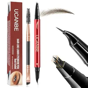 UCANBE Dual-Ended Faux Eyebrow Pencil for Women, Hair-Like, 04 Black Brown