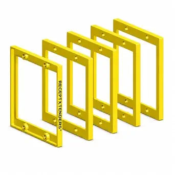 ReceptXtenders 1/4" Double Gang Outlet Box Extender, UL Listed Electrical Box Spacer for Outlets & Switches, Yellow, 5 Pack