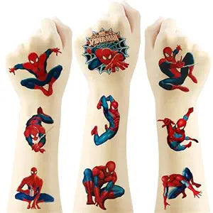 20PCS Cool Spider Temporary Tattoos Stickers Cute Cartoon Waterproof Temporary Tattoos Stickers for Kids,Classroom Reward Supplies,Birthday Party Halloween and Christmas Surprise Decoration Supplies