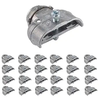 3/8 Inch Flexible Metal Conduit Duplex Connector FMC 3/8 in. 90 Degree Flex Duplex Box Connector for Flexible Metallic Conduit, AC, MC, or NM Sheathed Cable (Pack of 25)
