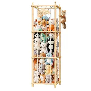 Stuffed Animal Storage, 54" Toy Organizer Tower, Anti-Tip Design