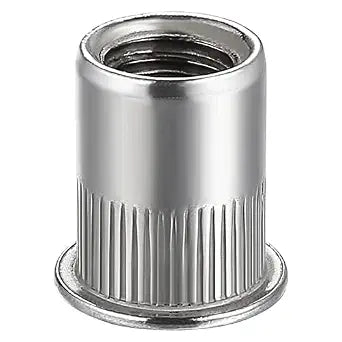 Wensilon 100Pcs Rivet Nut M10 Metric Stainless Steel 304 Finish Flat Head Rivnut Threaded Insert Nut Knurled Body