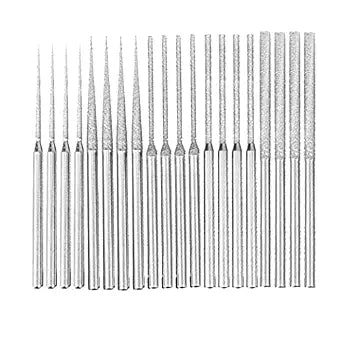 20 Pcs 1/8 Inch Shank Expanding Hole Diamond Burr Bead Reamer Kits