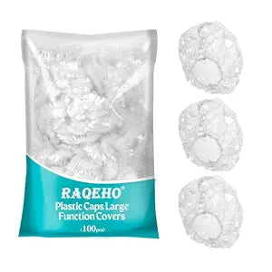 Disposable Shower Caps 100pcs - Large Clear Plastic Hair Cap, 20.5"