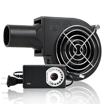 KUNRISE BBQ 97mm  33mm Blower Fan, High Airflow 110V 120V Variable Speed Centrifugal Fan with AC Plug for Camping, Charcoal Ignition, Outdoor Cooking, Fireplace, Bellows or Wood Stove