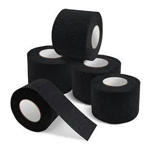 NICEMOVIC 5 Rolls Disposable Barber Paper Neck Strips Barber Accessories, Professional Barber Supplies Stretchy Paper Neck Strips for Salon Haircut Styling-Black