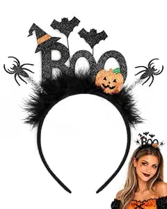 Awumbuk Halloween Headband for Women, Pumpkin Bat Spider Hairband