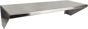 Seachrome 18-Inch Commercial Stainless Steel Shelf, Wall-Mounted Bathroom Storage Shelf, Satin Stainless Steel