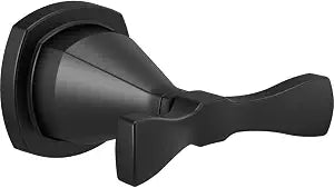 Delta Double Towel Hook for Bathroom or Kitchen| Matte Black | Stryke Accessories