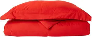 Elegant Comfort 1500 Thread Count - Wrinkle Resistant - Egyptian Quality 2pc Duvet Cover Set, Solid, Twin/Twin XL, Red