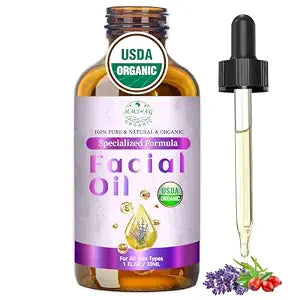 Organic Glow Face Oil with Rosehip Oil, Facial Oil for Dry Skin