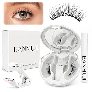BANMUJI Upgrade Magnetic Eyelashes with Applicator ï¿½ï¿½ï¿½ Natural Manga Style, No Glue Needed, Reusable Soft Magnetic Lashes Kit, Easy to Apply for Beginners (MJ03_Defined 