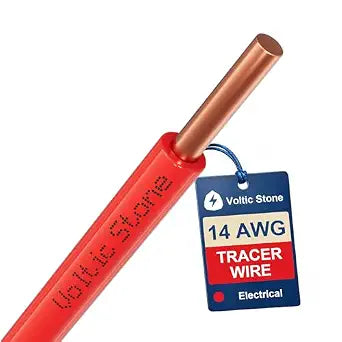 14 AWG Red Electrical Conduit Tracer Wire, True Gauge 100% Solid Copper