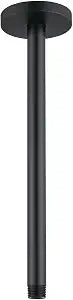 Matte Black Shower Arm with Flange,12 Inch Ceiling Mounted Fixed Shower Pipe,Bathroom Straight Rain Shower Replacement Arm,Universal Connection 1/2,SE-RD91038-12MB