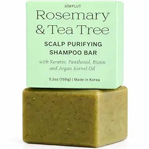 SIMPLUT Rosemary & Tea Tree Scalp Clarifying Shampoo Bar with Biotin, 5.2oz