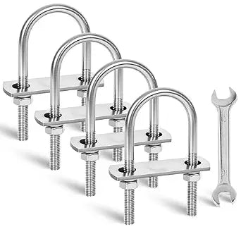 4 Sets M8 U-Bolts,u-Bolts 2" (50mm) Wide,U-Bolts with Nuts