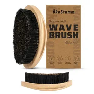 Curved 360 Wave Brush with Dense Medium Hardness Boar Bristle