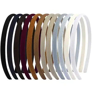 12Pcs Thin Headbands For Women Girls No Headache Pressure Comfortable Headbands for Women Non Slip Fabric Skinny Narrow Hairbands Head Bands for Women's Hair Accessories