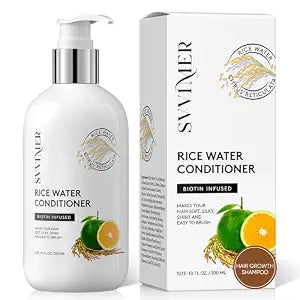 Svvimer Rice Water Hair Growth Conditioner - Thickening Conditioner with Biotin for Hair Loss and Thinning Hair - Sulfate Free for Women and Men 10 Fl Oz (Pack of 1)