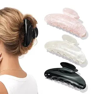 Hair Clips for Women - 3 Pack Large Acrylic Claw Clips for Thick Thin Hair, Strong Hold Claw Clip Barrettes, Fashion Hair Accessories, Birthday Gifts for Women Girls