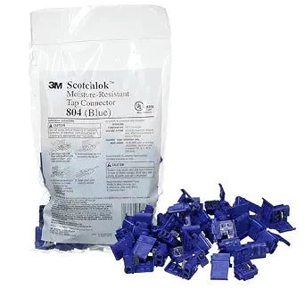 3M Scotchlok Electrical IDC 804-POUCH, Blue, Pack of 25