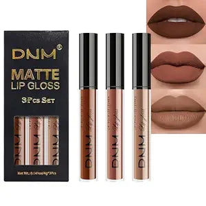 BINGBRUSH 3 Pcs Matte Liquid Lipstick Set, 24H Long Lasting Waterproof Smudge Proof Lip Stain, Velvet Finish Lip Gloss Makeup Gift Set for Women,shade 33